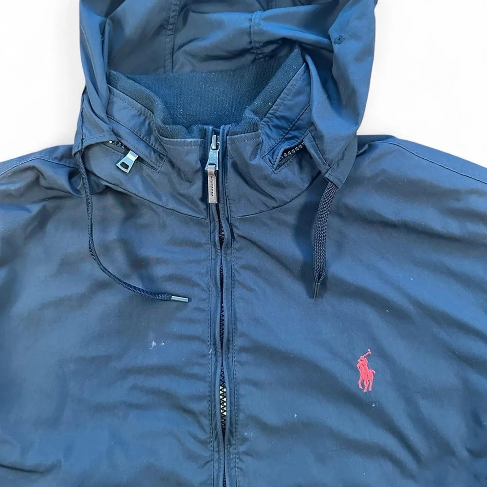 Polo Ralph Lauren Men’s Black Full Zip‎ Fleece-Lined Hooded Jacket Size Medium
